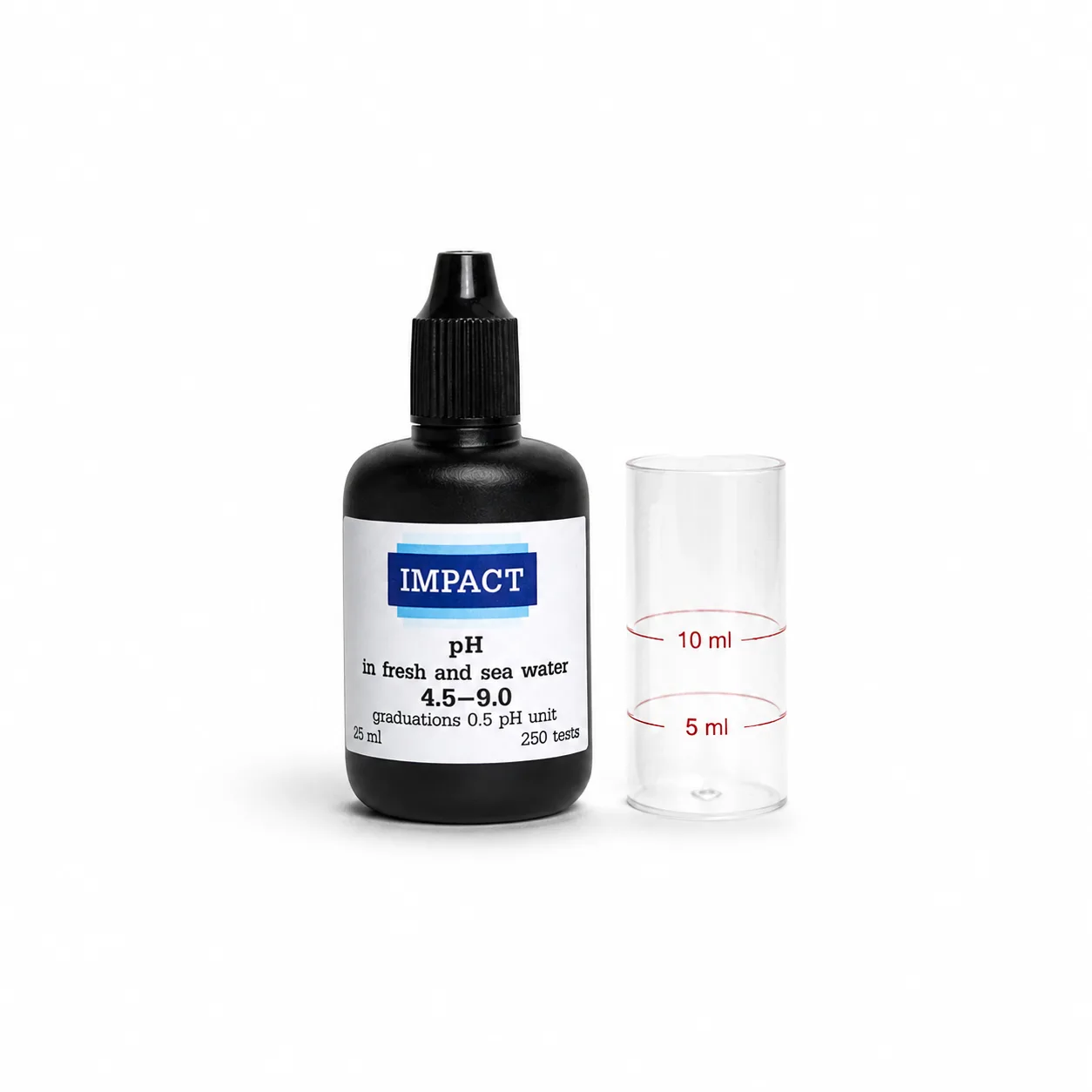 ชุดทดสอบ pH IMPACT 4590 ขวดน้ำยาสีดำพร้อมหลอดทดสอบ 5 และ 10 ml